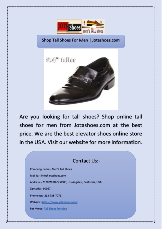 Shop Tall Shoes For Men | Jotashoes.com