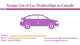 Scrape List of Car Dealerships in Canada