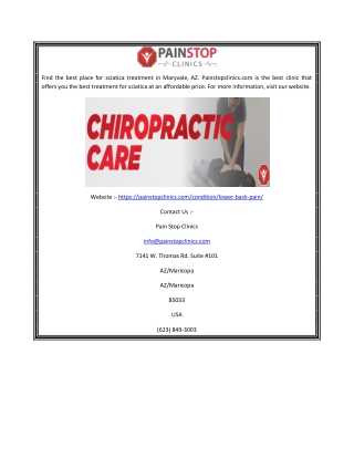 Sciatica Clinic Maryvale Az | Painstopclinics.com