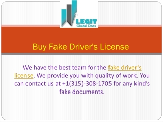 Buy Fake Driver's License