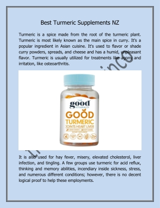 Best Turmeric Supplements NZ