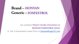 HONVAN FOSFESTROL TABLET 120 MG Lowest Guaranteed Cost and Side Effects