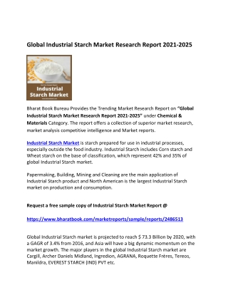 Global Industrial Starch Market Forecast 2021-2025