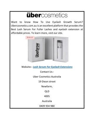 Lash Serum for Eyelash Extensions | Ubercosmetics.com.au