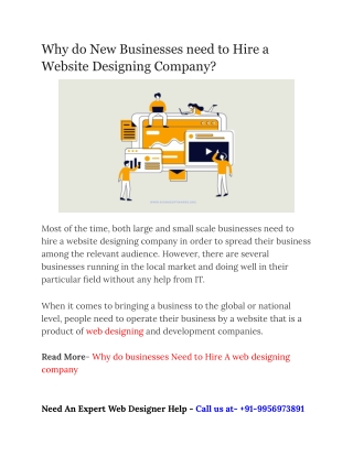 Why do New Businesses need to Hire a Website Designing Company