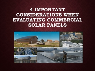 4 Important Considerations When Evaluating Commercial Solar Panels