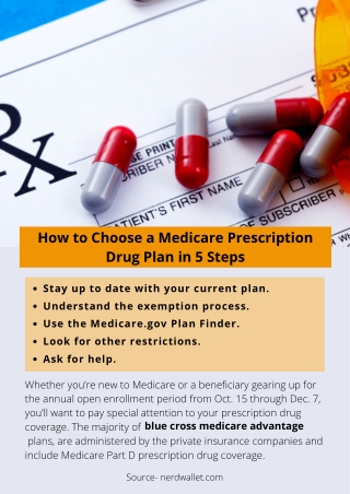How to Choose a Medicare Prescription Drug Plan in 5 Steps