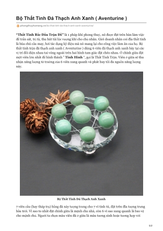 Bộ Thất Tinh Đá Thạch Anh Xanh ( Aventurine )