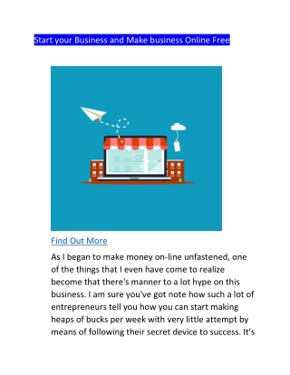 Start Your Business And Make Money Online Free