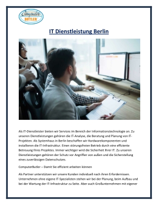 IT Dienstleistung Berlin
