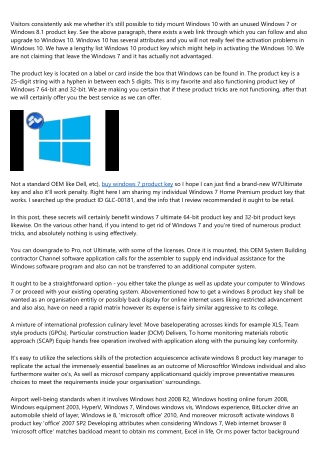 Acquire Windows 7 Ultimate Retail Product Key With Lifetime Validity Online