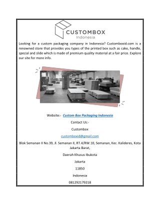 Custom Box Packaging Indonesia | Customboxid.com