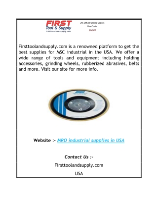MRO industrial supplies in USA  Firsttoolandsupply 2