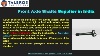 Top Rated Front Axle Shafts Suppliers