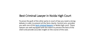 Best Criminal Lawyer in Noida High Court