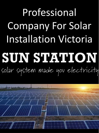 Professional Company For Solar Installation Victoria