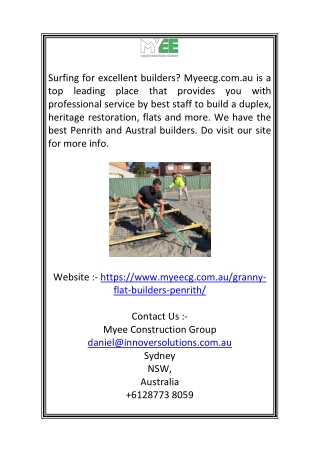 Penrith Builders  Myeecg.com.au