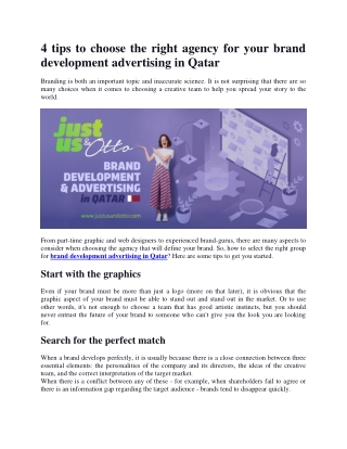 Brand development advertising in Qatar