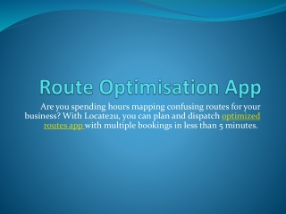 Route Optimisation App