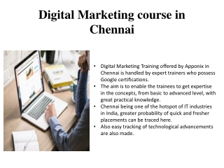 Digital Marketing course in Chennai