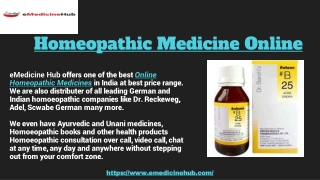 Most Advanced Online Homeopathic Medicine