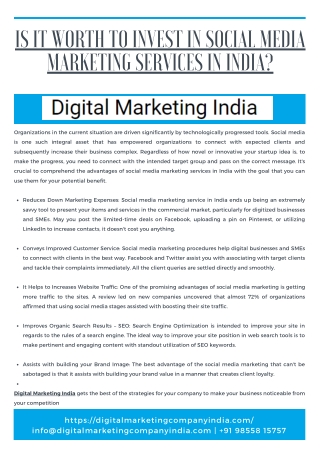 Best social media marketing services India