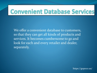 Convenient Database Services | GOPOCO