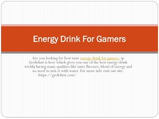 Energy Drink For Gamers