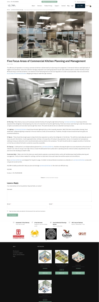 Five Focus Areas of Commercial Kitchen Planning and Management