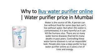 Why water purifier is necessary
