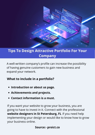 Tips To Design Attractive Portfolio For Your Company