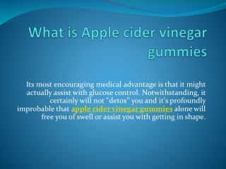 What is Apple cider vinegar gummies