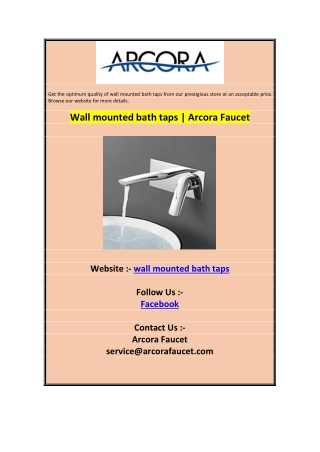 Wall mounted bath taps  Arcora Faucet0