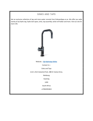 Zip Hydrotap Online  Sinksandtaps.co.za