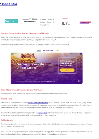 Casumo Casino Review