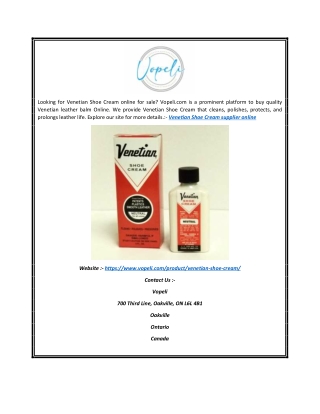 Venetian Shoe Cream Supplier Online | Vopeli.com