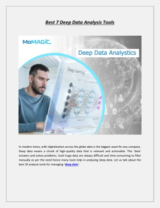 Best 7 Deep Data Analysis Tools