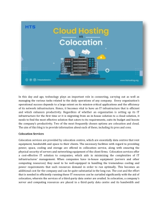 Colocation vs. Cloud Hosting