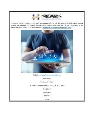 Cheap Web Hosting Service Provider India | Hostosonic.com