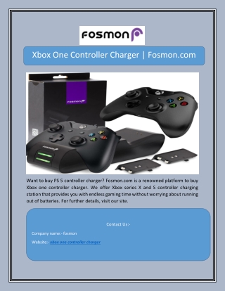 Xbox One Controller Charger | Fosmon.com