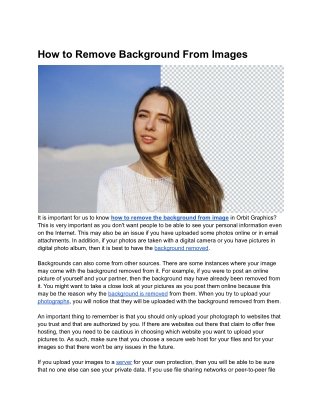 How to Remove Background From Images