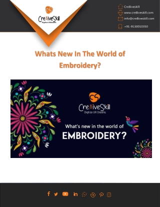 What's New In The World of Embroidery Services? | Cre8iveskill