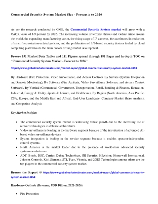 COVID-19 Impact on Global Commercial Security System Market