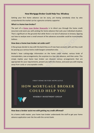 How Mortgage Broker Could Help You