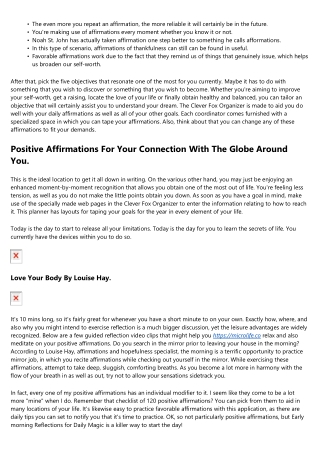 Favorable Everyday Affirmations