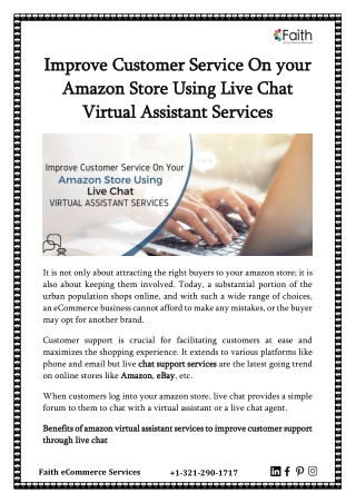 Improve Customer Service On Your Amazon Store Using Live Chat Virtual Assistant