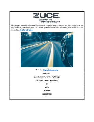 Auto Tune Brisbane | Zuce.com.au