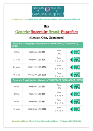 Purchase BUSERELIN SUPREFACT INJECTION Online