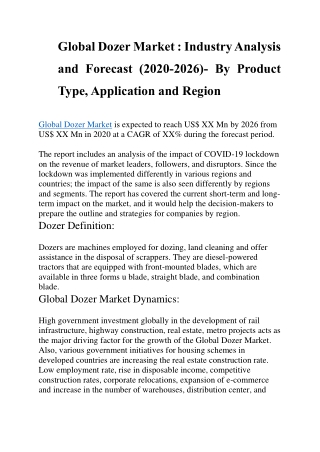 Global Dozer Market