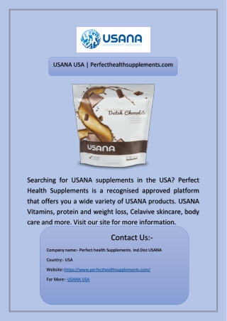 USANA USA | Perfecthealthsupplements.com